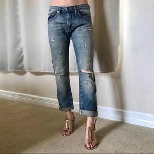 Denim&Supply. Low rise boyfriend distressed jeans